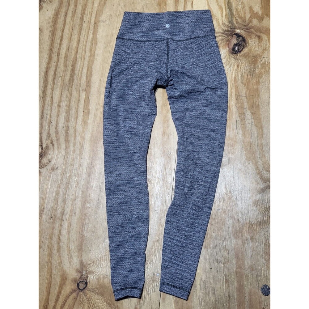 Lululemon Leggings Women 6 Wunder Under Coco Pique Pull On Athletic Bottoms @i3